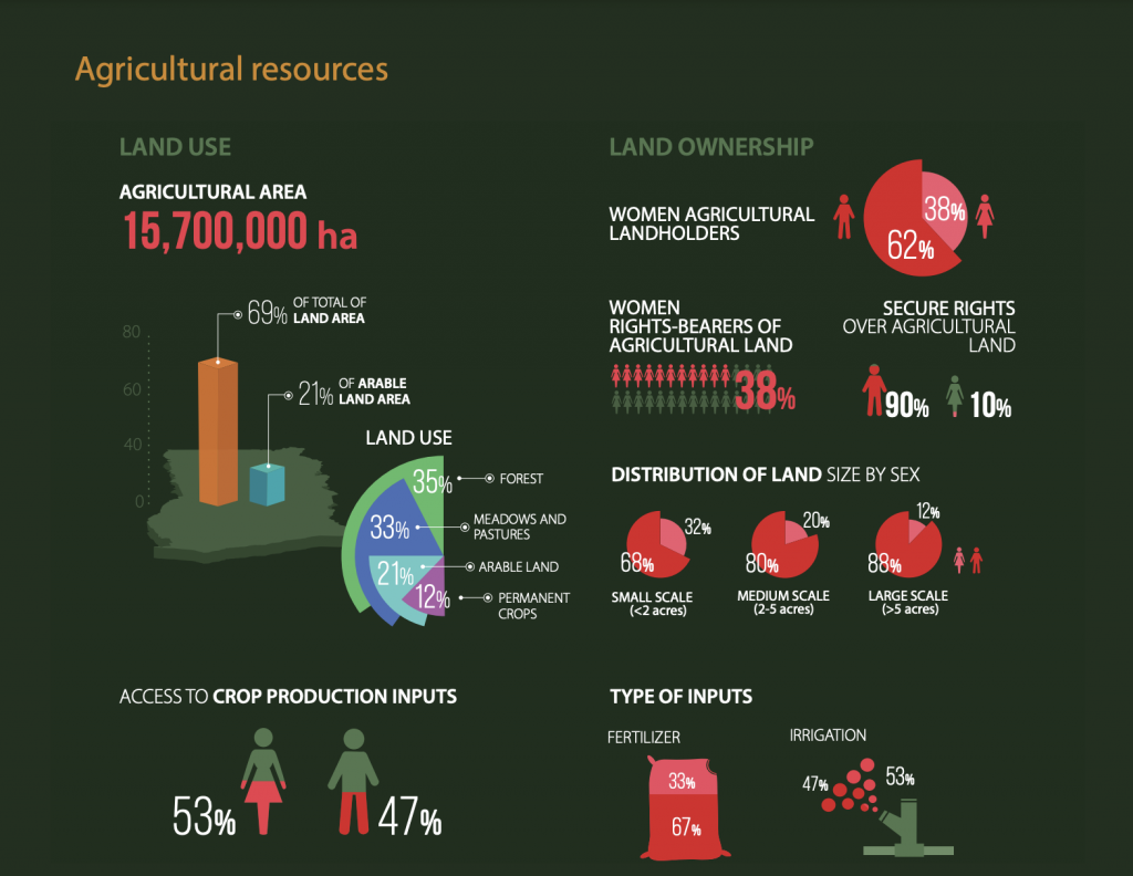 Women have less access to land compared to men