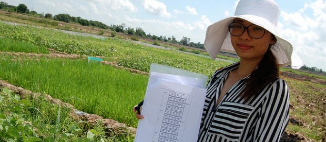 Woman holding chart with collected measurments